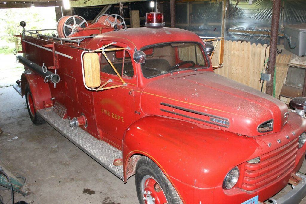 project 1950 Ford F7 fire truck