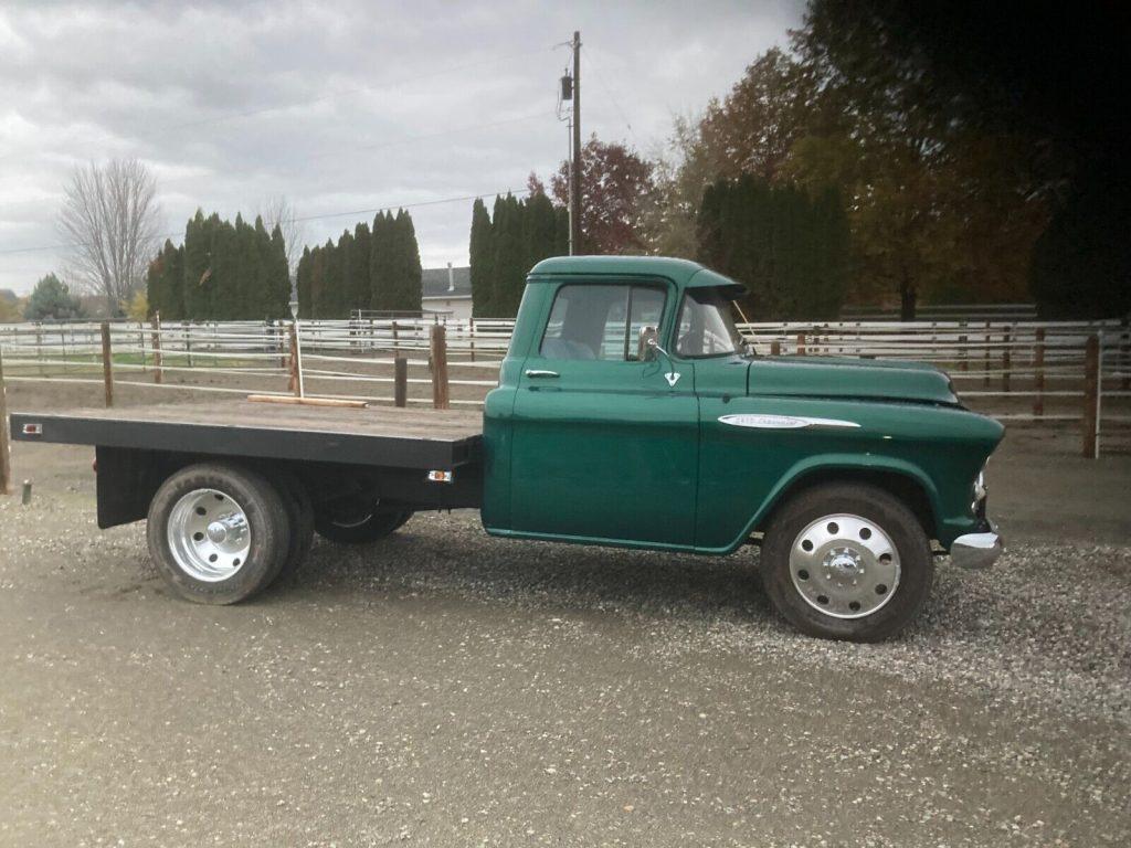 1957 Chevy Truck 3800 Flat Bed One Ton 6 Cylinder Engine with 4 on the Floor