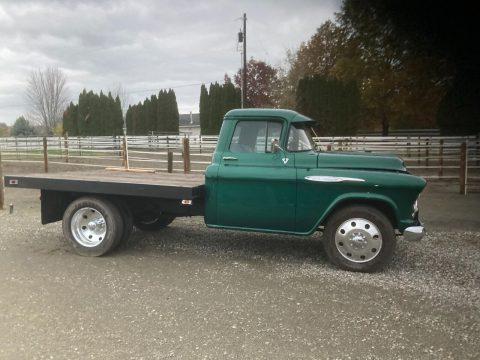 1957 Chevy Truck 3800 Flat Bed One Ton 6 Cylinder Engine with 4 on the Floor for sale