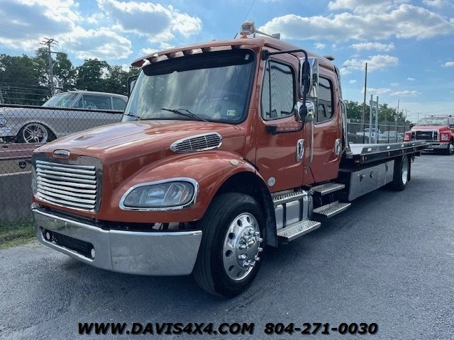 2016 Freightliner M2 Crew Cab Flatbed Rollback Tow Truck 477988 Miles Orange