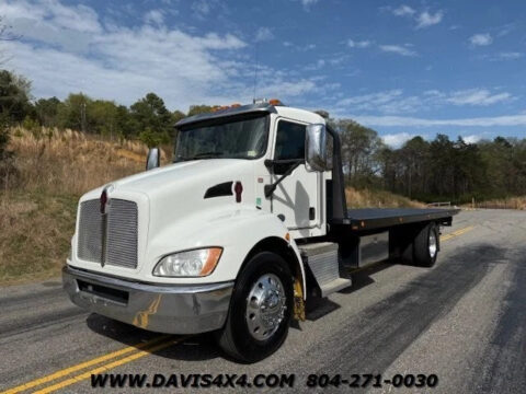 2016 Kenworth T370 Equipment Rollback Flatbed Hauler 263262 Miles White for sale