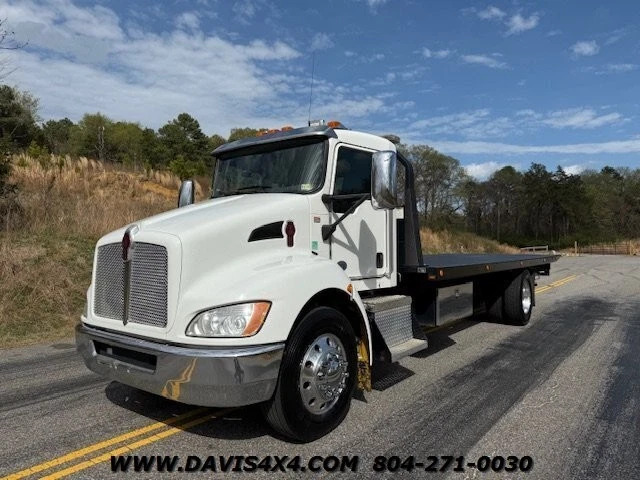 2016 Kenworth T370 Equipment Rollback Flatbed Hauler 263262 Miles White