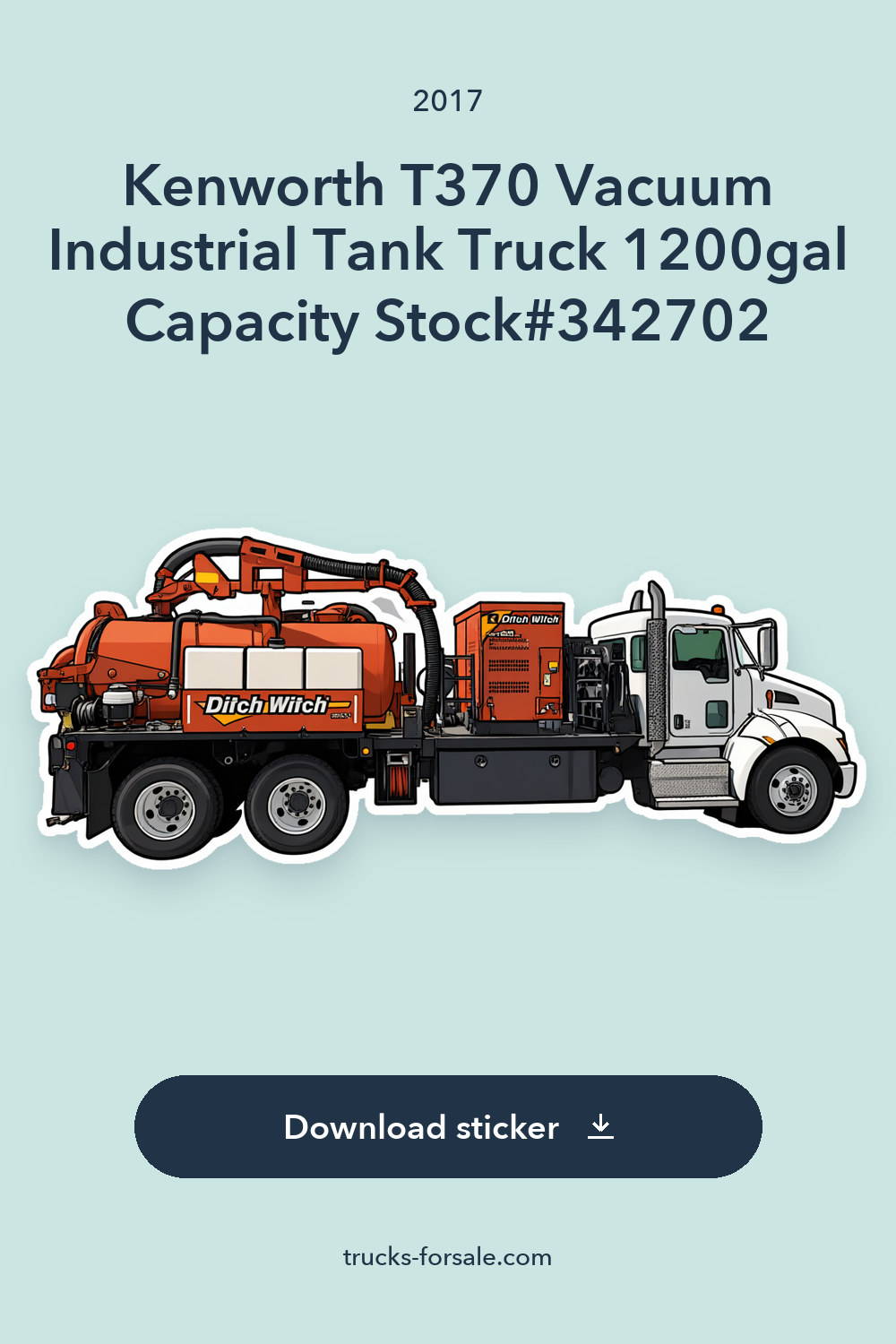 2017 Kenworth T370 Vacuum Industrial Tank Truck 1200gal Capacity Stock#342702 sticker preview