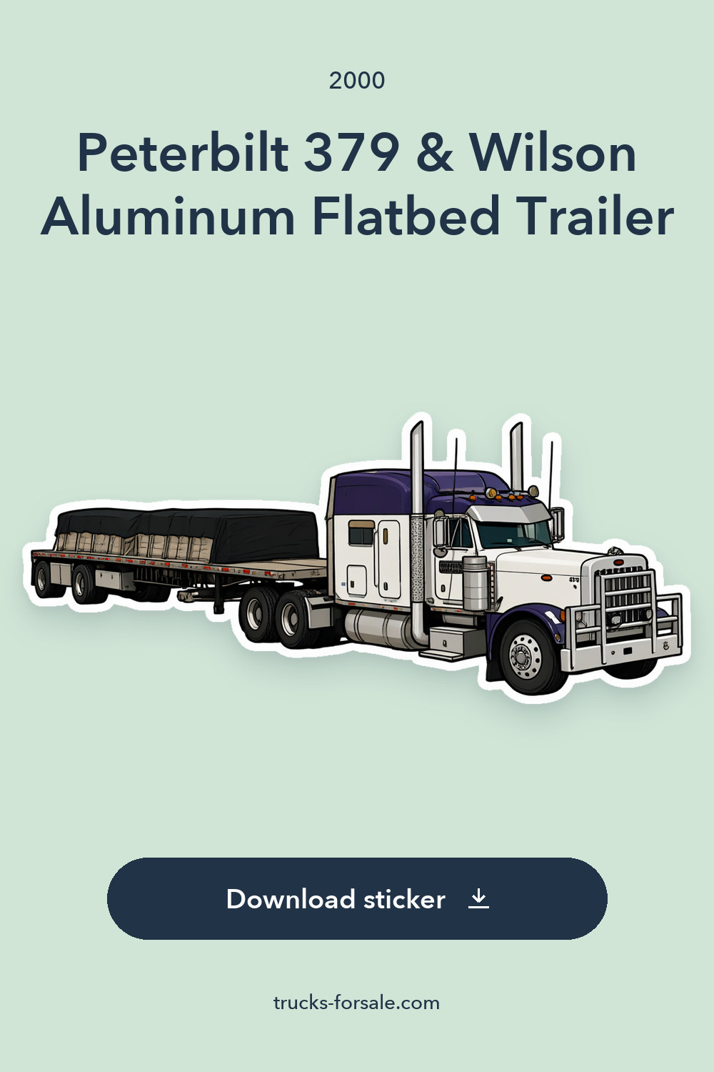 2000 Peterbilt 379 & Wilson Aluminum Flatbed Trailer sticker preview