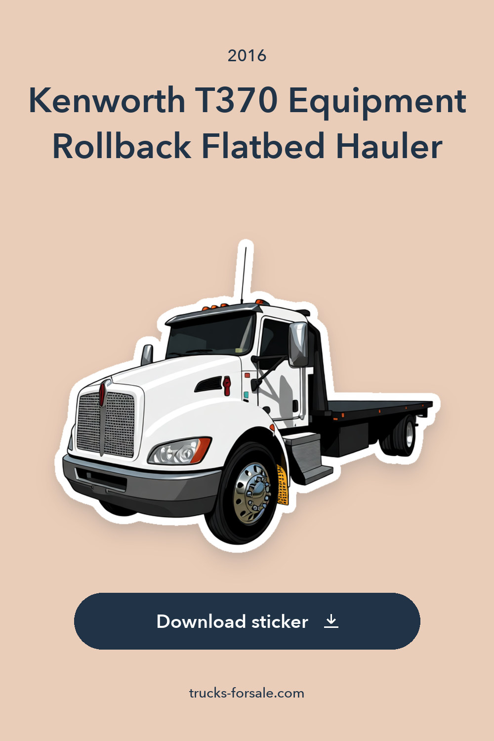 2016 Kenworth T370 Equipment Rollback Flatbed Hauler 263262 Miles White sticker preview