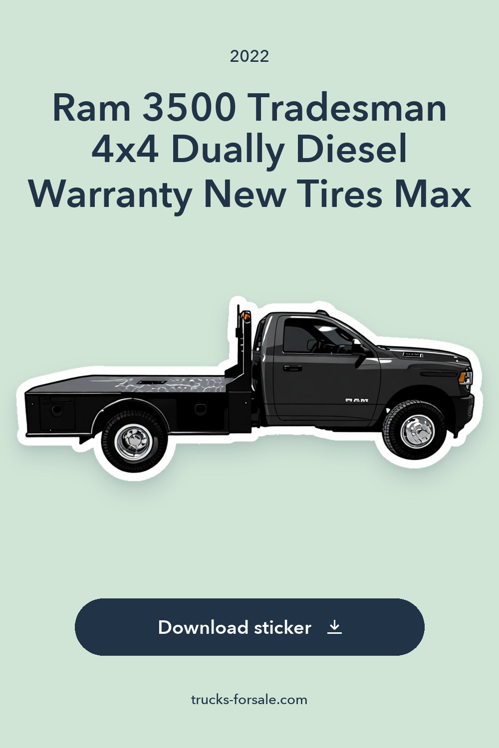 2022 Ram 3500 Tradesman 4×4 Dually Diesel Warranty New Tires Max sticker preview